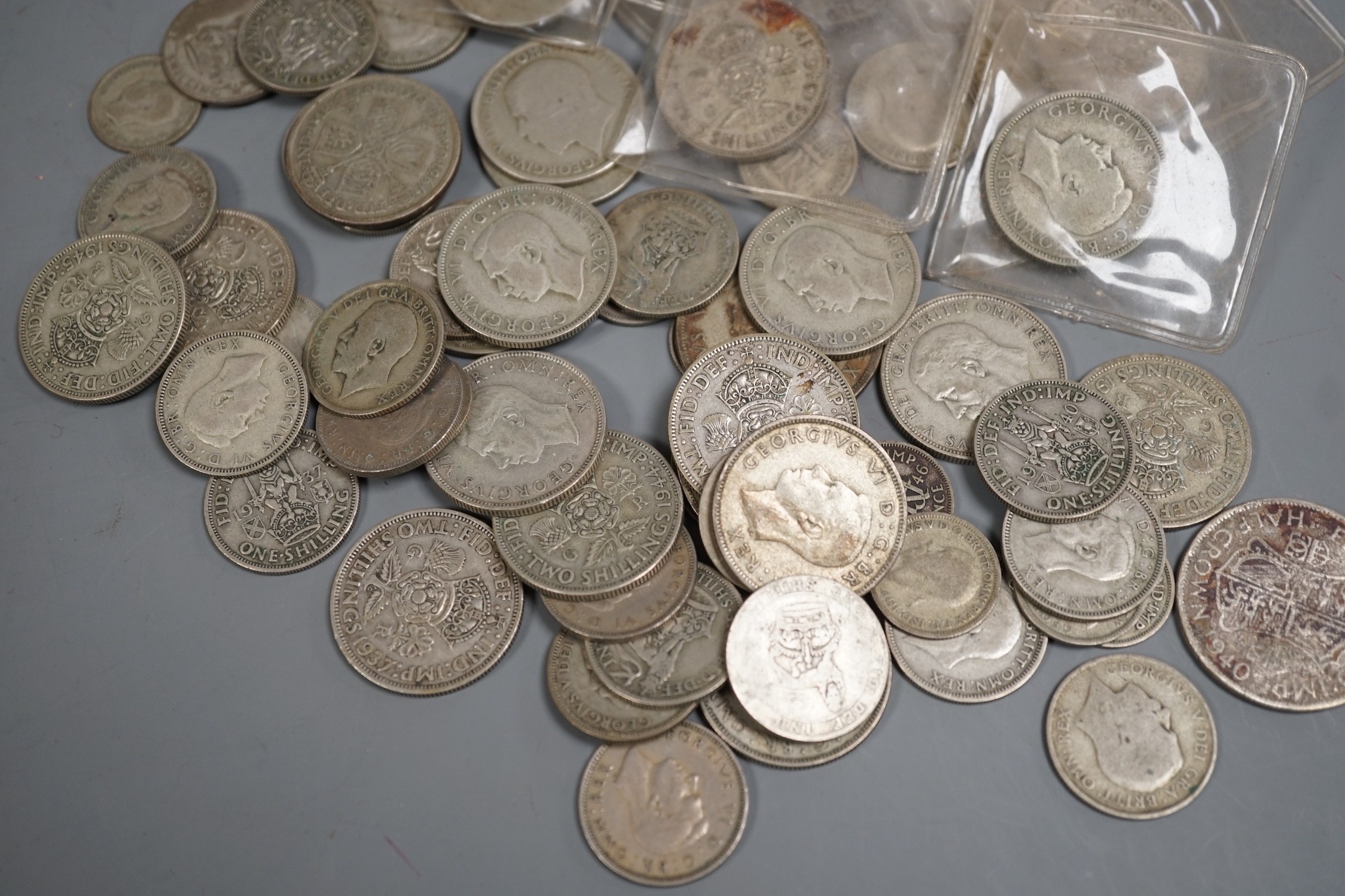 A quantity of various silver coins, Victoria to George VI